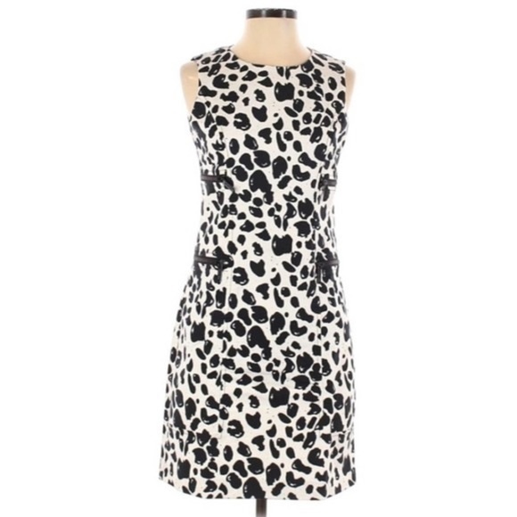 Michael Kors White/Black Abstract Print Sheath Dress - Picture 3 of 14